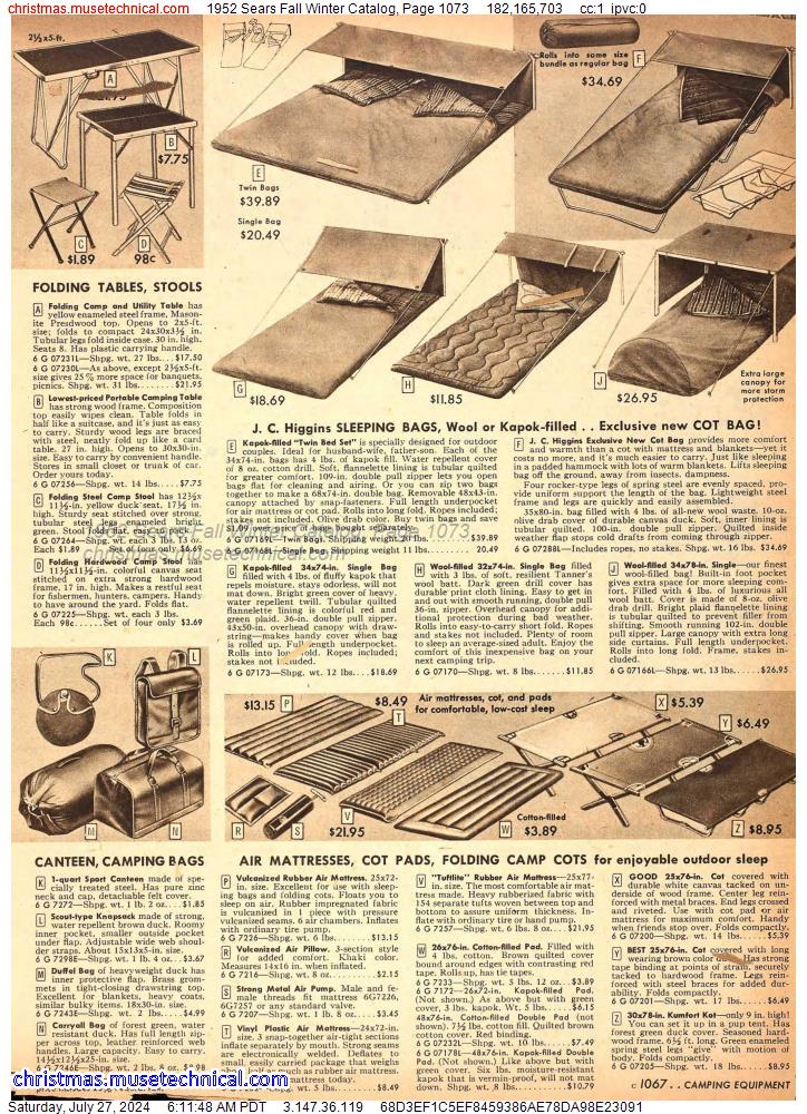 1952 Sears Fall Winter Catalog, Page 1073
