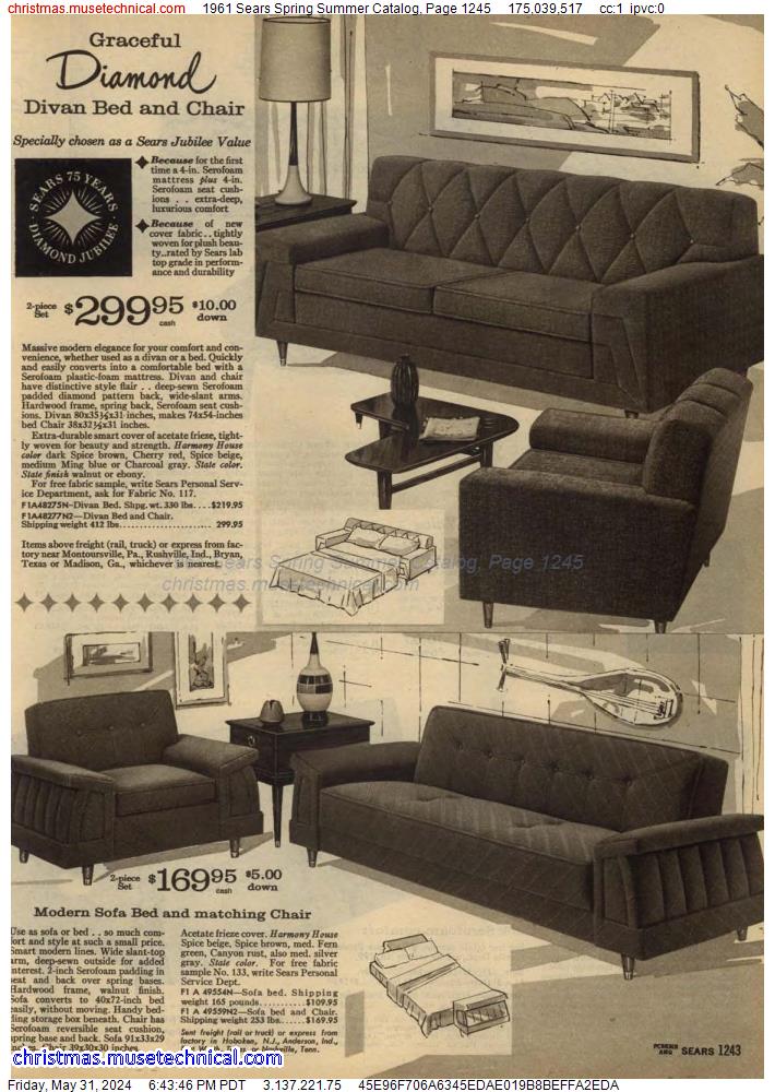 1961 Sears Spring Summer Catalog, Page 1245