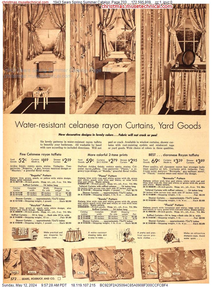 1943 Sears Spring Summer Catalog, Page 703