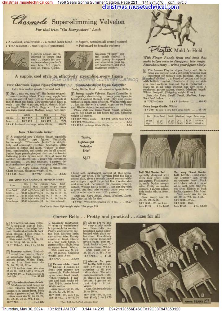 1959 Sears Spring Summer Catalog, Page 221