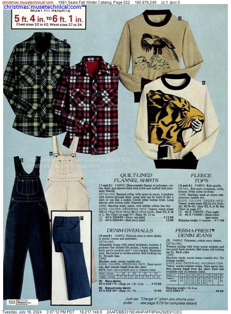 1981 Sears Fall Winter Catalog, Page 522