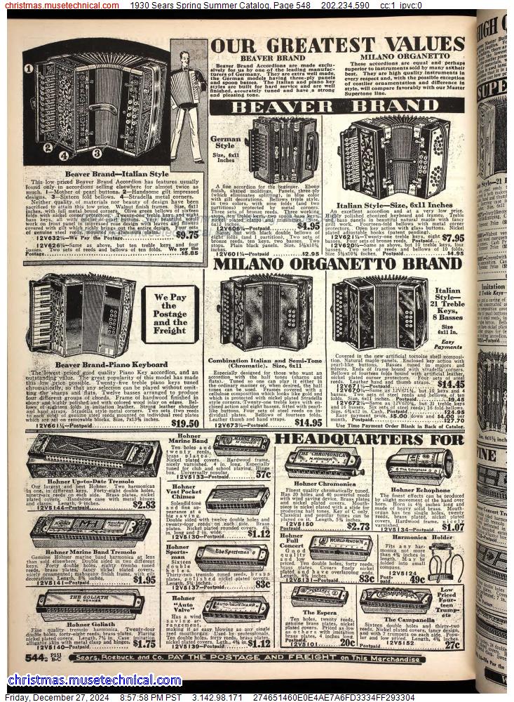 1930 Sears Spring Summer Catalog, Page 548