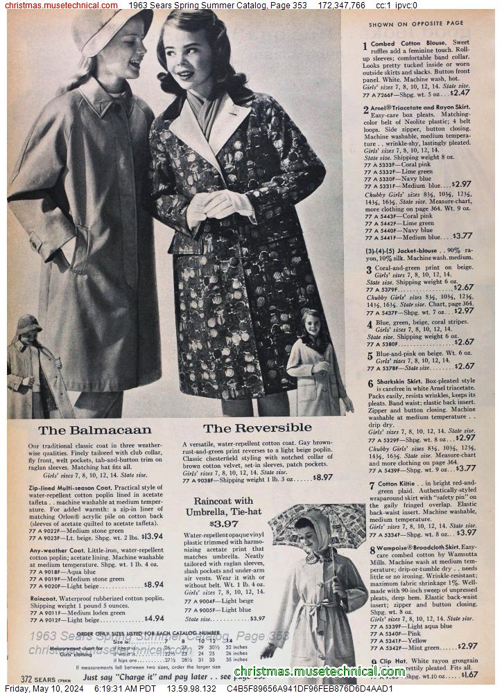 1963 Sears Spring Summer Catalog, Page 353