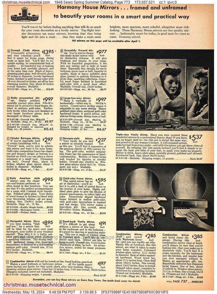 1946 Sears Spring Summer Catalog, Page 773