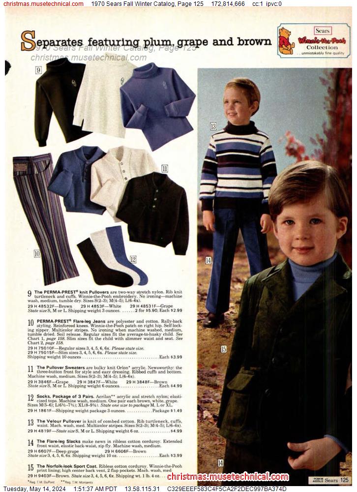 1970 Sears Fall Winter Catalog, Page 125