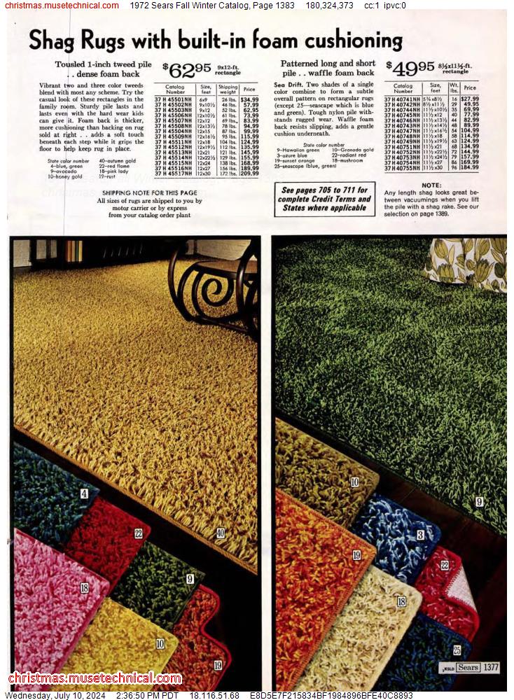 1972 Sears Fall Winter Catalog, Page 1383