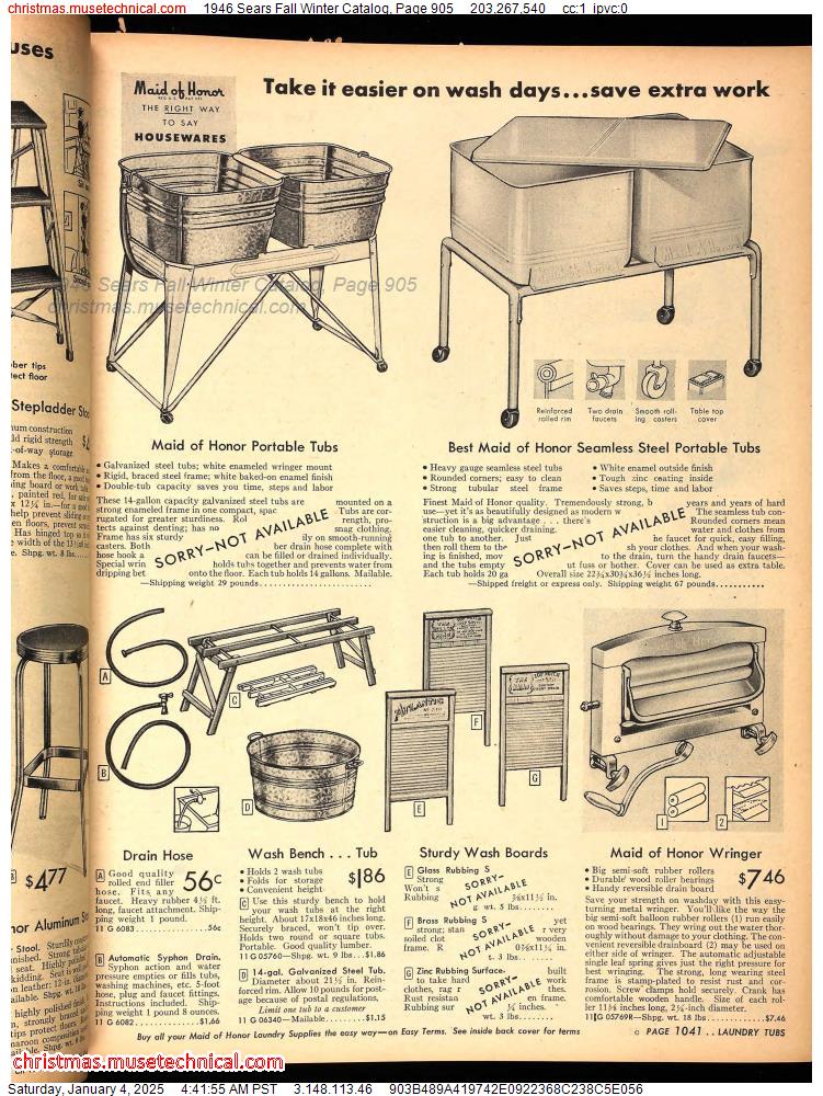 1946 Sears Fall Winter Catalog, Page 905