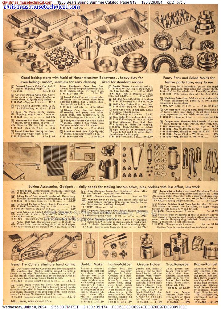 1956 Sears Spring Summer Catalog, Page 913