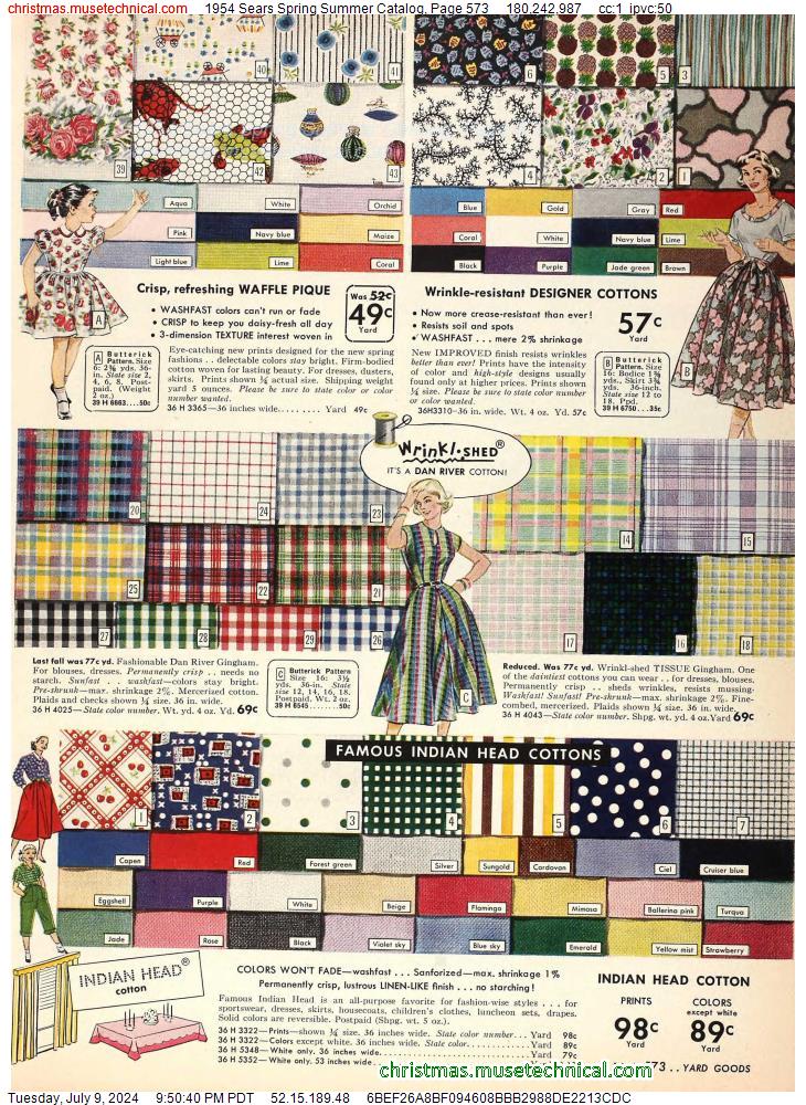 1954 Sears Spring Summer Catalog, Page 573