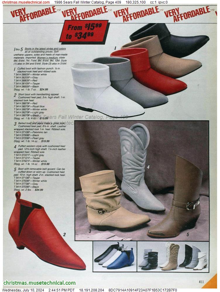 1986 Sears Fall Winter Catalog, Page 409