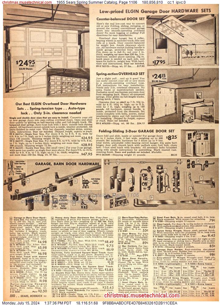 1955 Sears Spring Summer Catalog, Page 1106