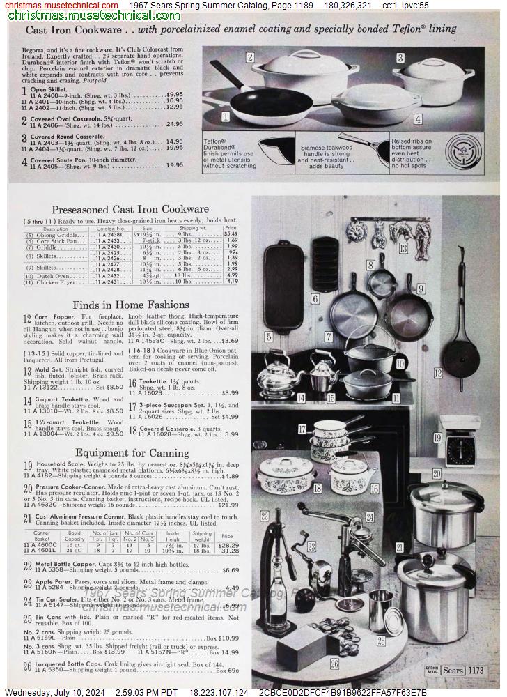 1967 Sears Spring Summer Catalog, Page 1189