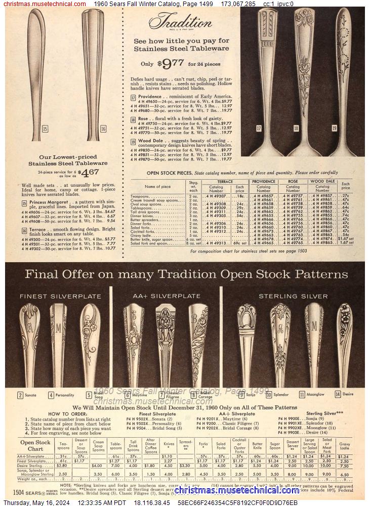 1960 Sears Fall Winter Catalog, Page 1499
