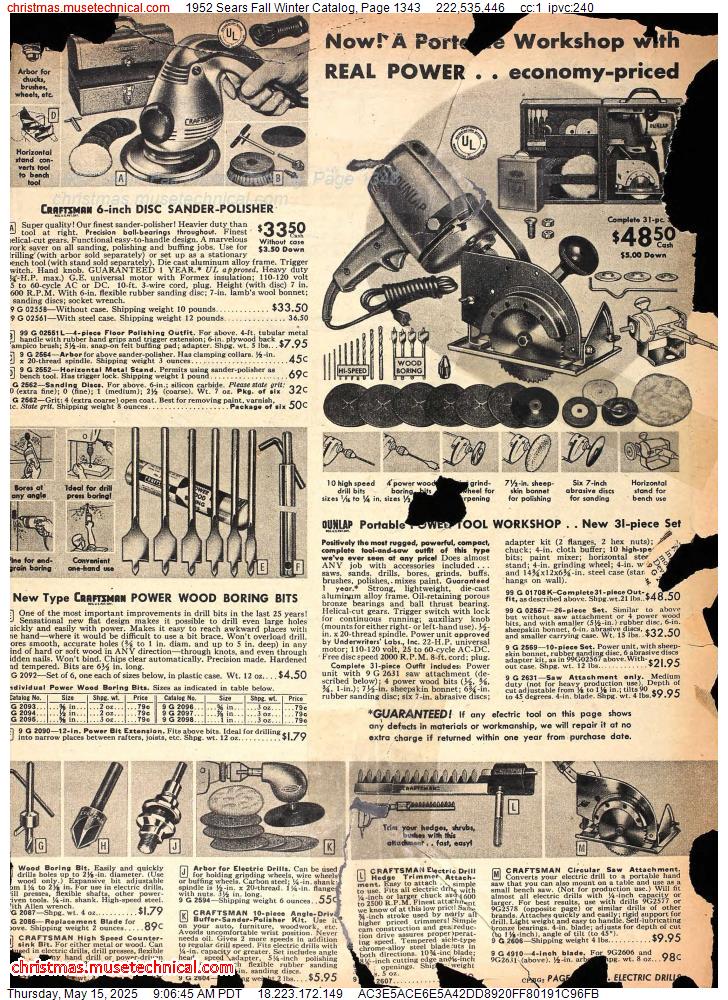 1952 Sears Fall Winter Catalog, Page 1343