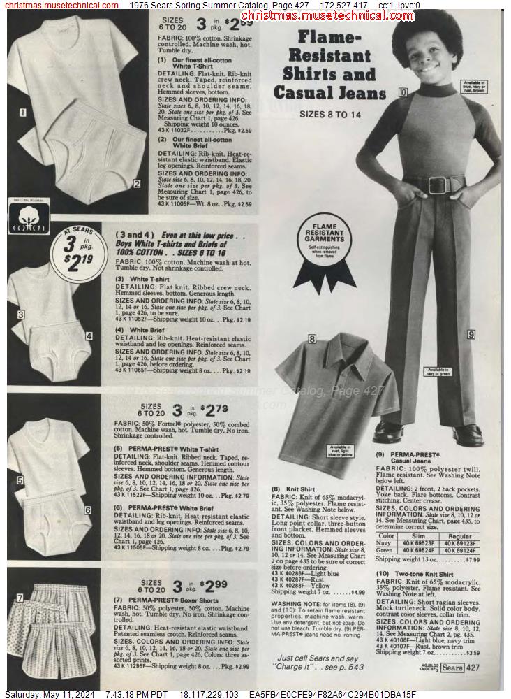 1976 Sears Spring Summer Catalog, Page 427