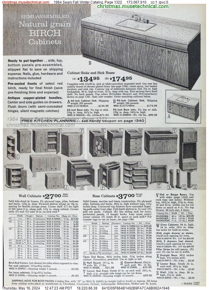 1964 Sears Fall Winter Catalog, Page 1322
