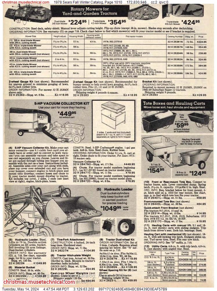 1978 Sears Fall Winter Catalog, Page 1010