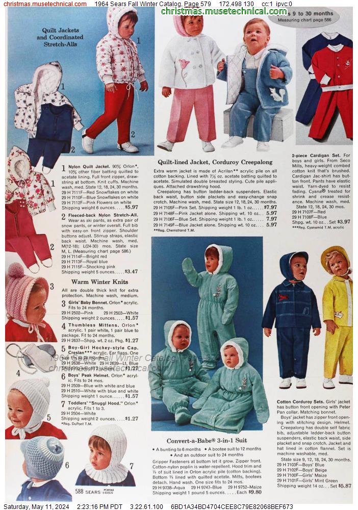 1964 Sears Fall Winter Catalog, Page 579