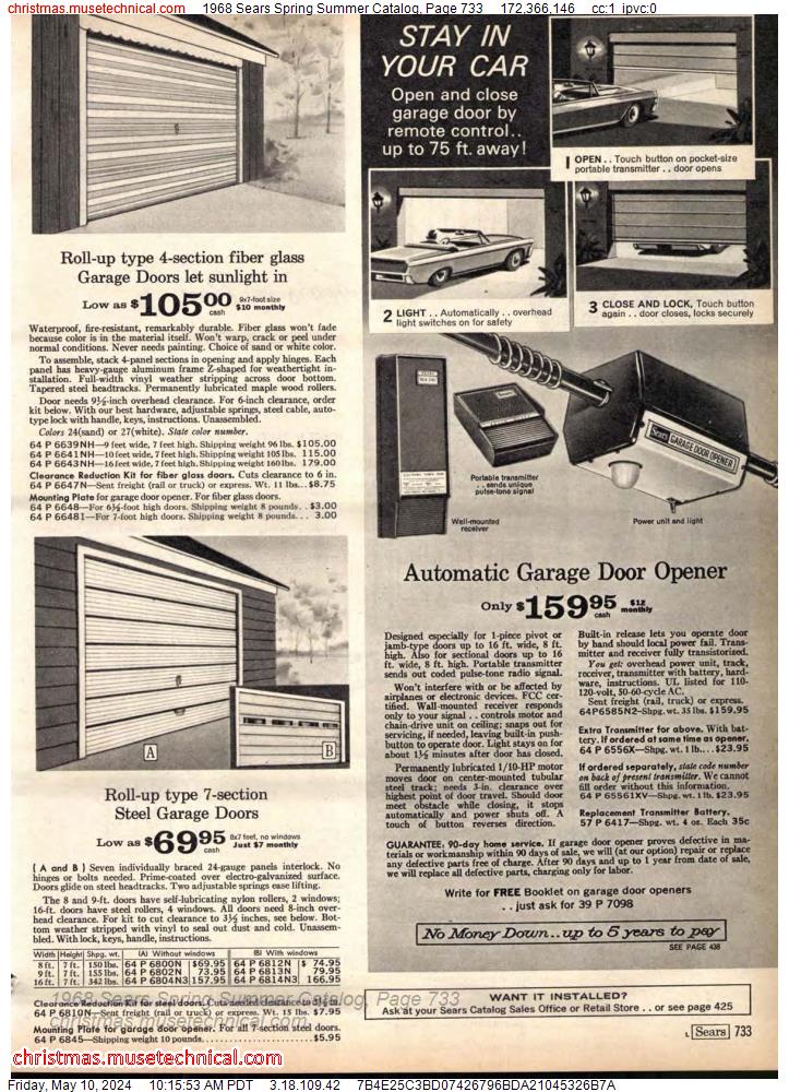 1968 Sears Spring Summer Catalog, Page 733