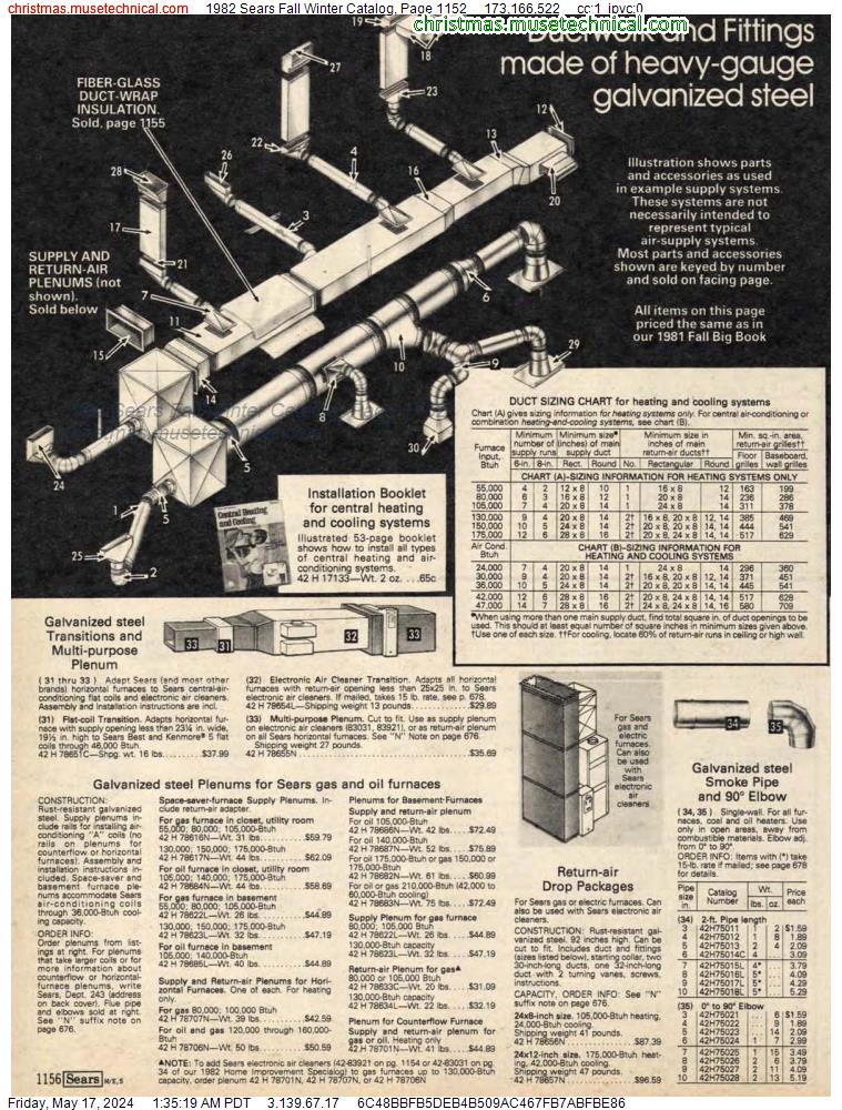 1982 Sears Fall Winter Catalog, Page 1152