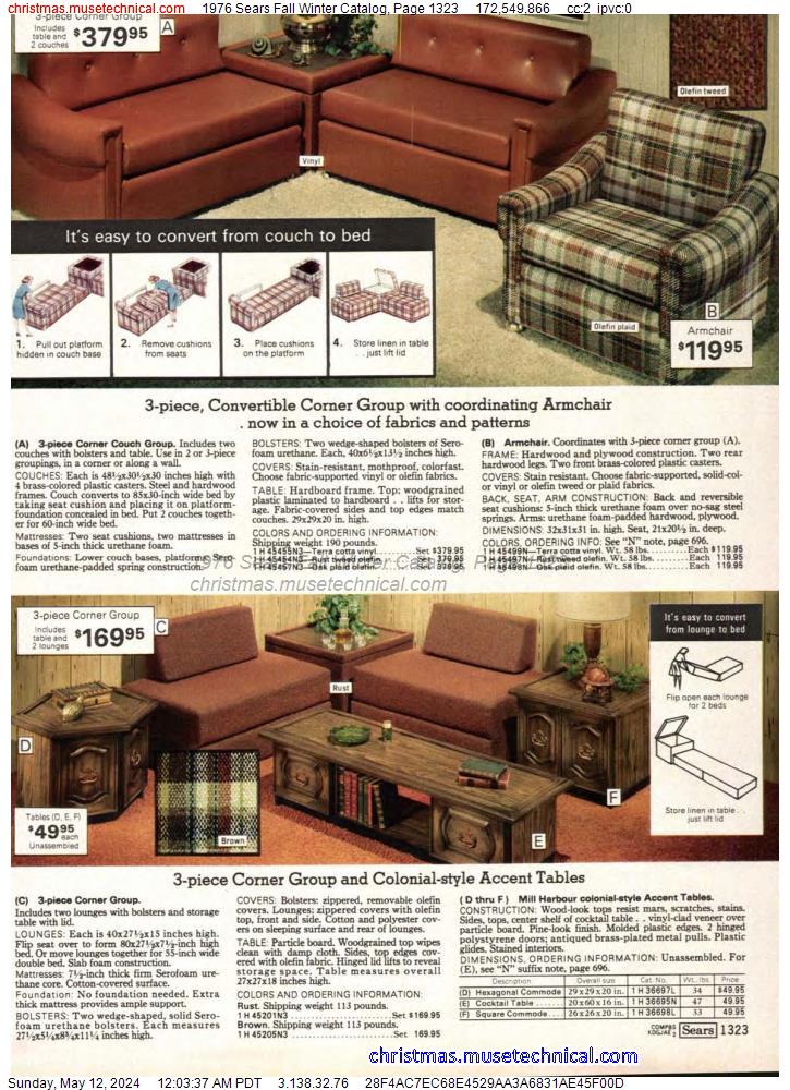 1976 Sears Fall Winter Catalog, Page 1323