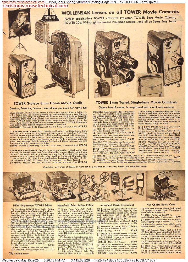 1958 Sears Spring Summer Catalog, Page 599