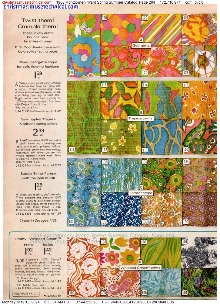 1968 Montgomery Ward Spring Summer Catalog, Page 204