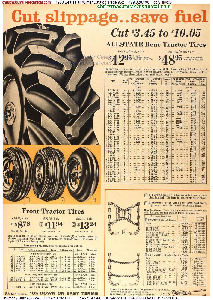 1960 Sears Fall Winter Catalog, Page 962