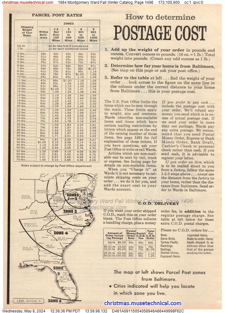 1964 Montgomery Ward Fall Winter Catalog, Page 1496