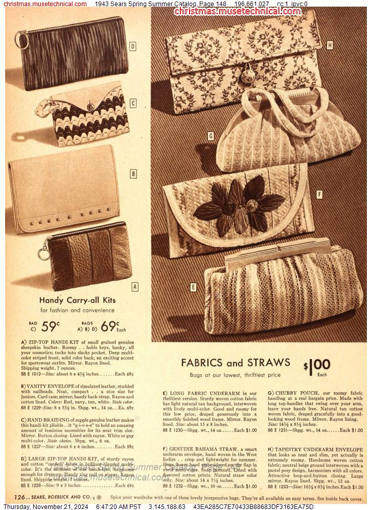 1943 Sears Spring Summer Catalog, Page 148