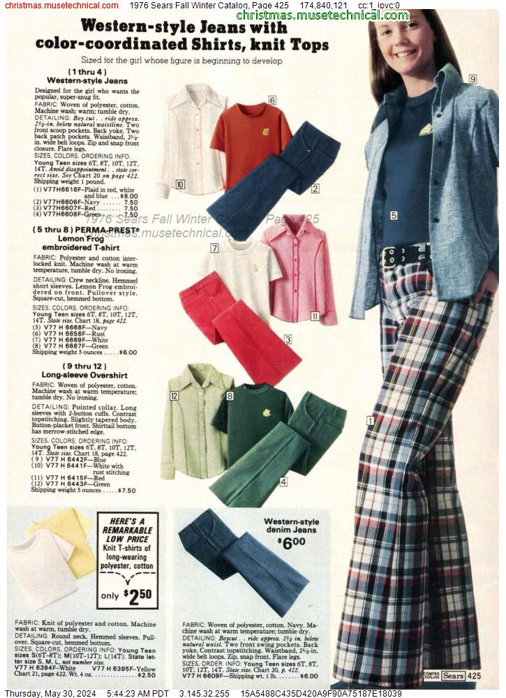 1976 Sears Fall Winter Catalog, Page 425
