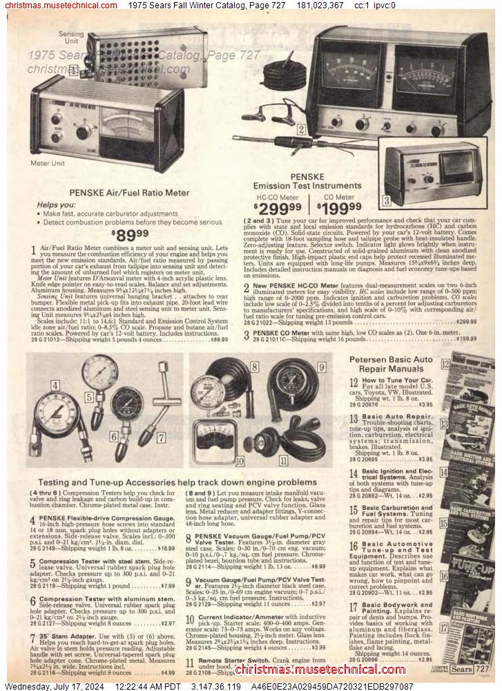 1975 Sears Fall Winter Catalog, Page 727