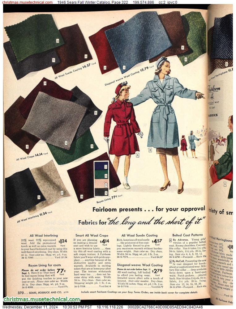 1946 Sears Fall Winter Catalog, Page 322