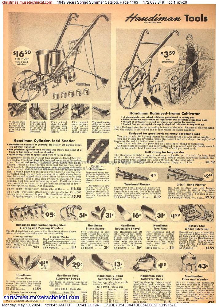 1943 Sears Spring Summer Catalog, Page 1163