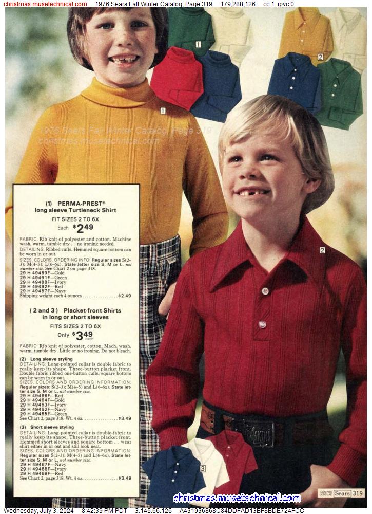 1976 Sears Fall Winter Catalog, Page 319