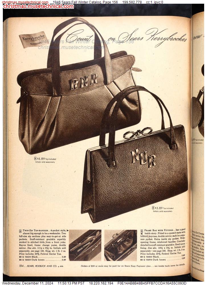 1946 Sears Fall Winter Catalog, Page 156