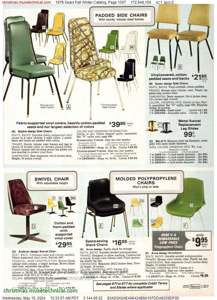 1976 Sears Fall Winter Catalog, Page 1307