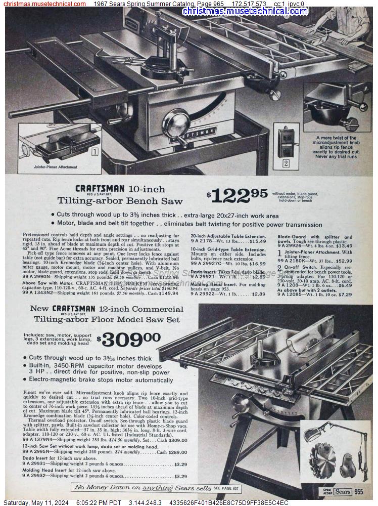 1967 Sears Spring Summer Catalog, Page 965