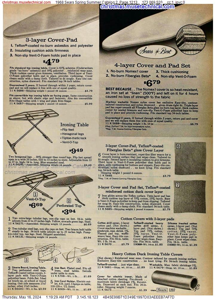 1968 Sears Spring Summer Catalog 2, Page 1213