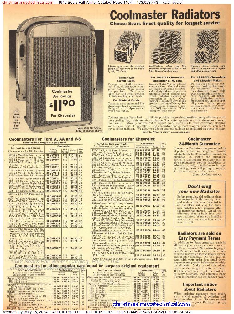 1942 Sears Fall Winter Catalog, Page 1164