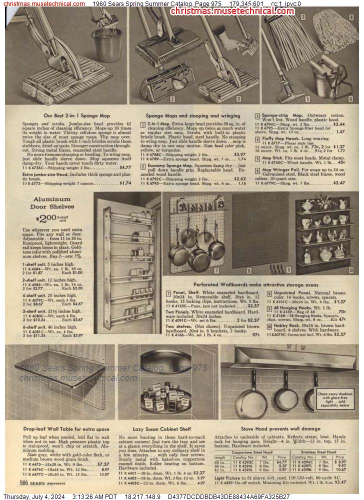 1960 Sears Spring Summer Catalog, Page 975