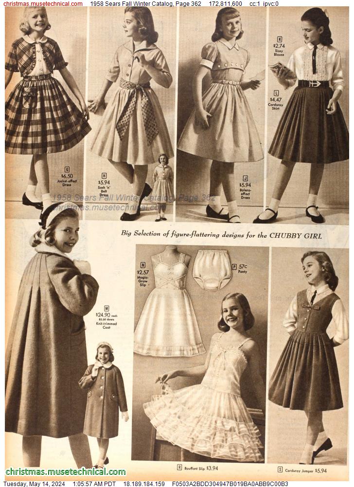 1958 Sears Fall Winter Catalog, Page 362