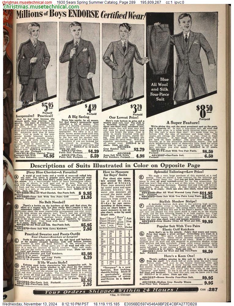 1930 Sears Spring Summer Catalog, Page 289