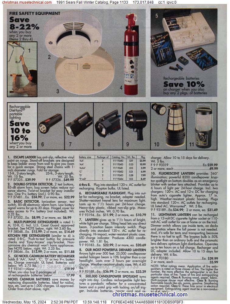 1991 Sears Fall Winter Catalog, Page 1133