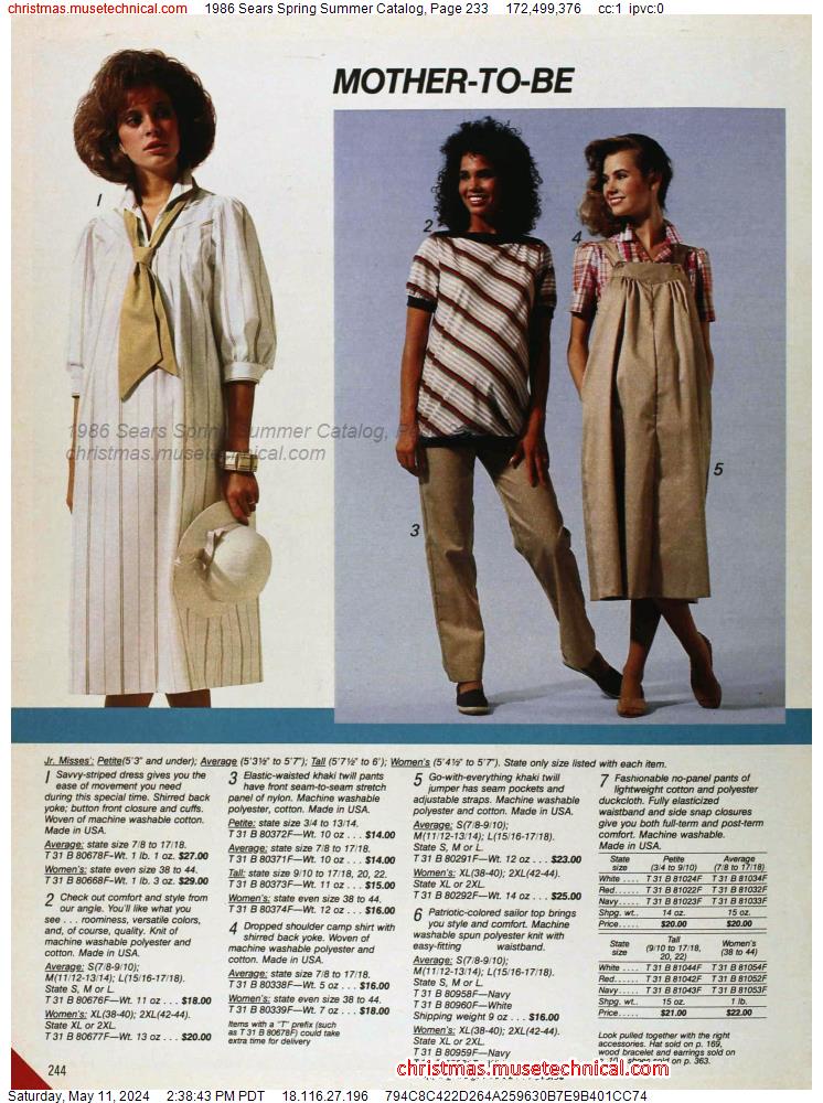 1986 Sears Spring Summer Catalog, Page 233