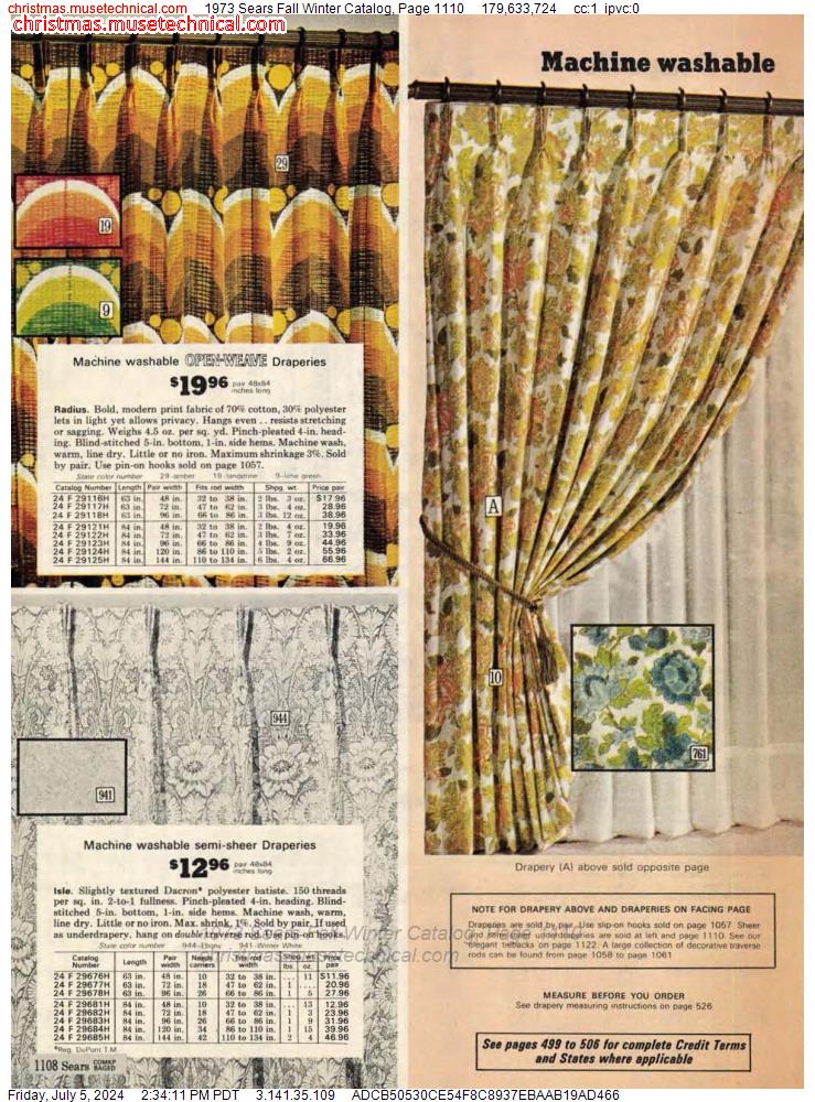 1973 Sears Fall Winter Catalog, Page 1110