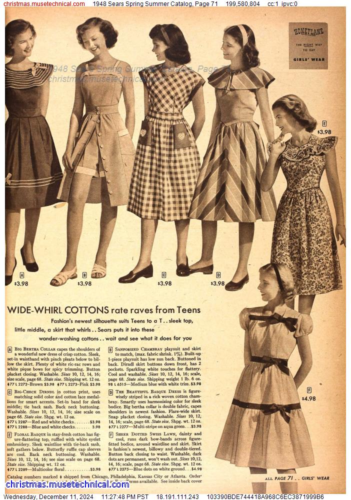 1948 Sears Spring Summer Catalog, Page 71