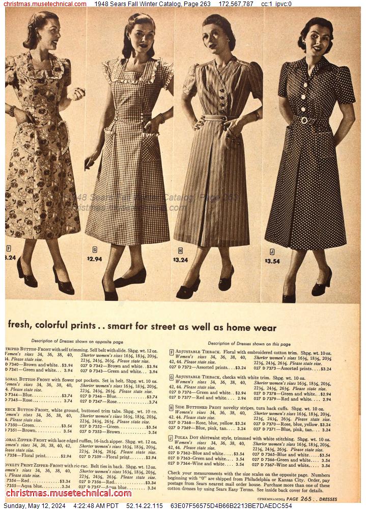 1948 Sears Fall Winter Catalog, Page 263
