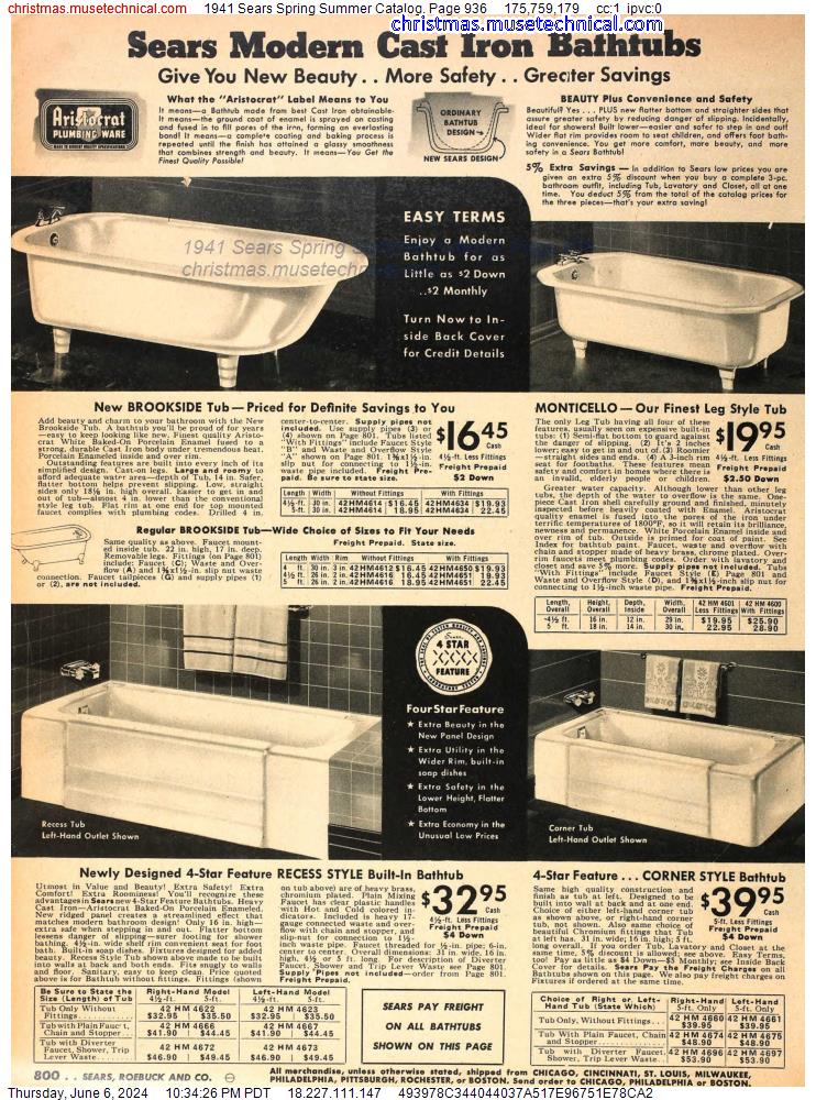 1941 Sears Spring Summer Catalog, Page 936