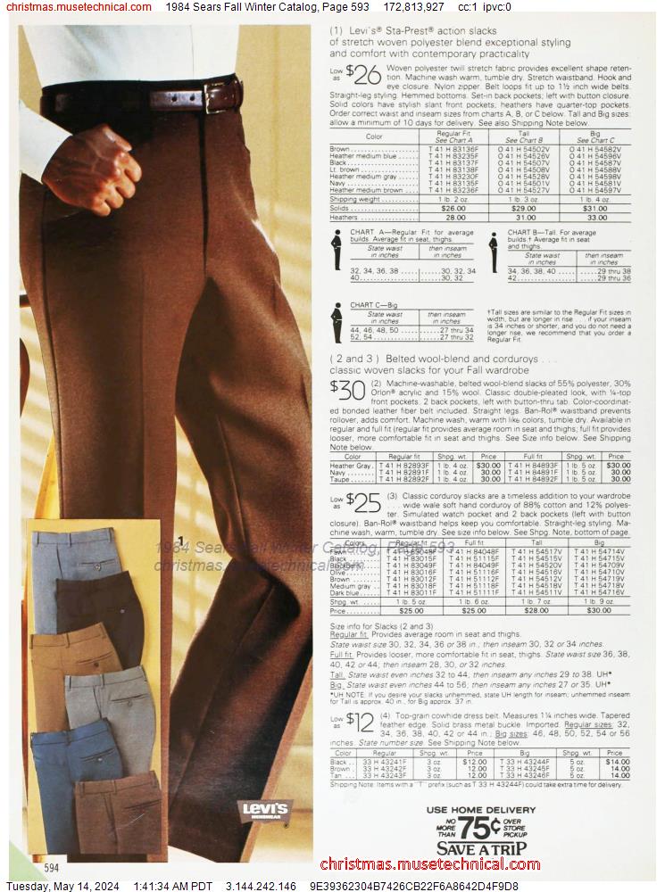 1984 Sears Fall Winter Catalog, Page 593